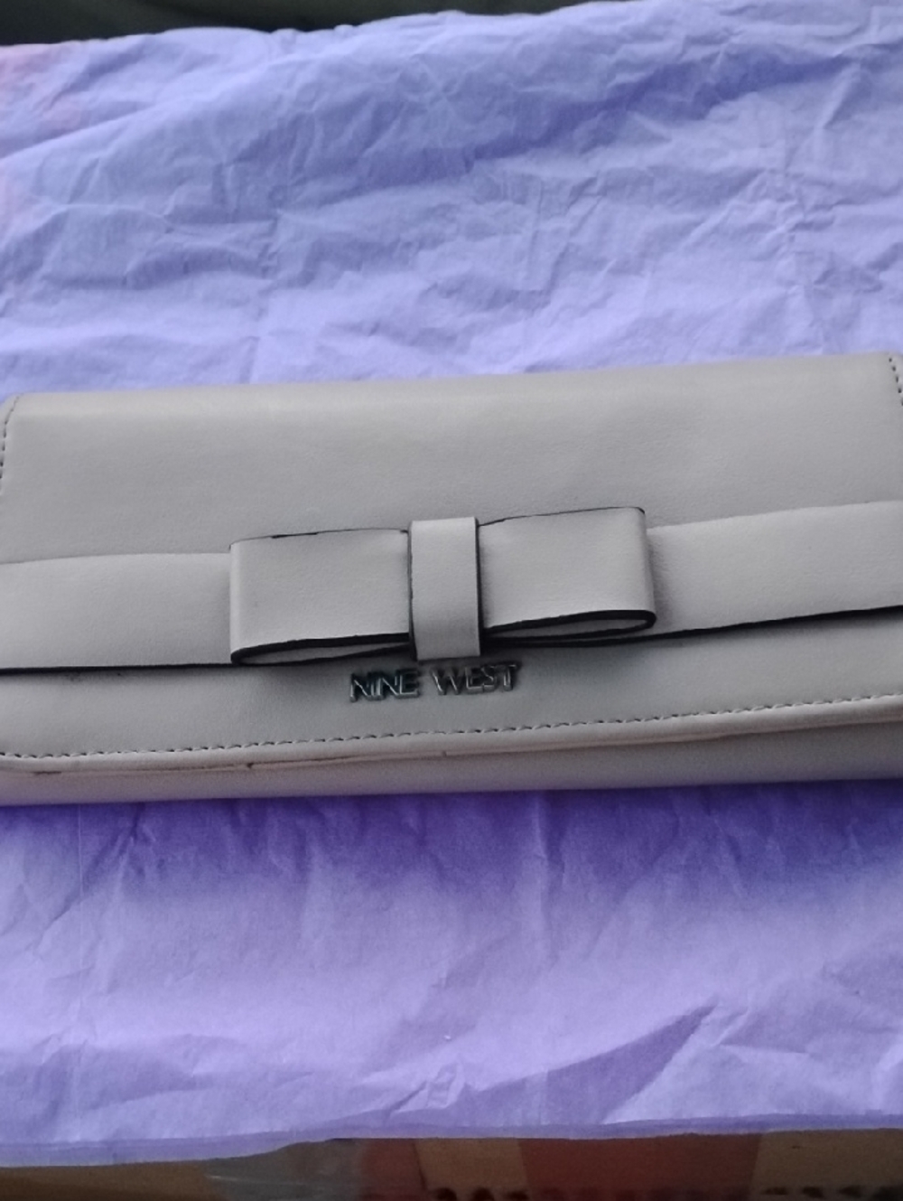 Nine West Taupe Bow-Accent Women’s Clutch